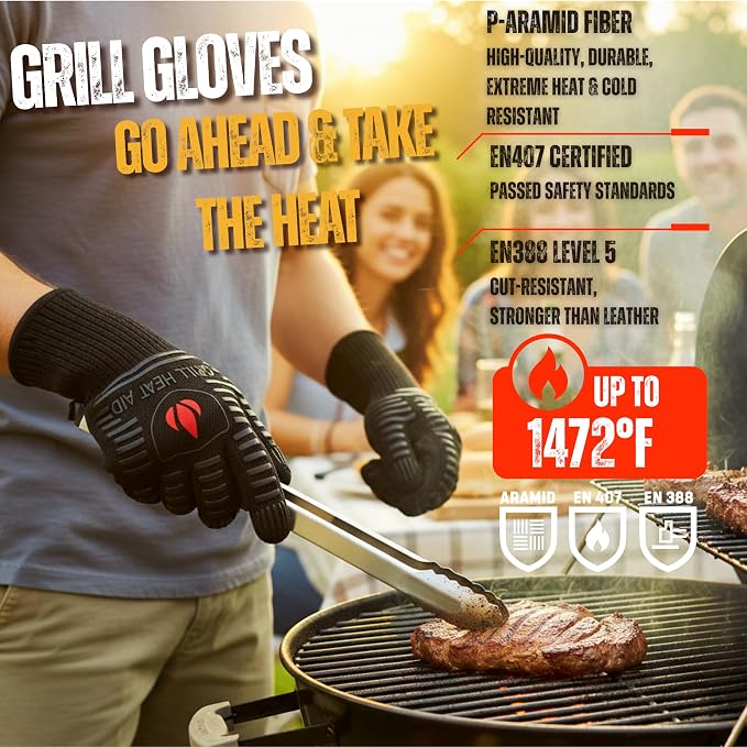 GRILL HEAT AID BBQ Grill Gloves 1472°F - Image 2