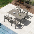 Outdoor Patio Dining set for 4，Aluminum & HDPS 5 Piece Patio Table and Chairs by ComfCove