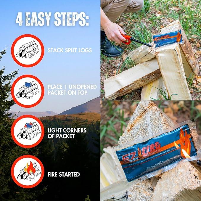 – All-Natural Fire Starters for Campfires, Fire Pits, BBQs & Fireplaces – Long - Image 3