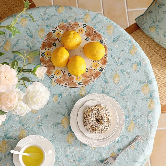 patdrea Designer Linen Vintage Green Tablecloth - Image 4