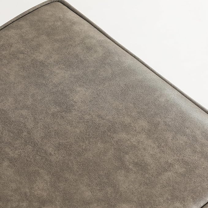 Adeco 17.5" Square Faux Leather Ottoman - Image 4