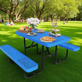 4FT Picnic Tables for Outdoors, Rectangular Commercial Metal Picnic Table Bench by HIMcup