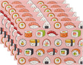 Japanese Style Cute Pink Sushi Rolls Placemats Set of 6, Waterproof Non-Slip by CIAIDU