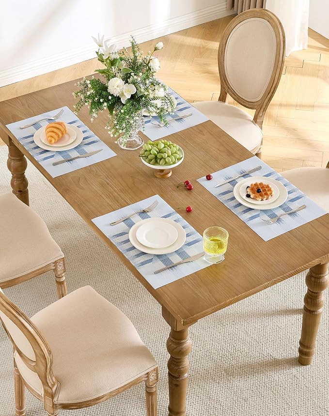 Leetaltree Geometric Print Blue Placemats Set of 12 - Image 5