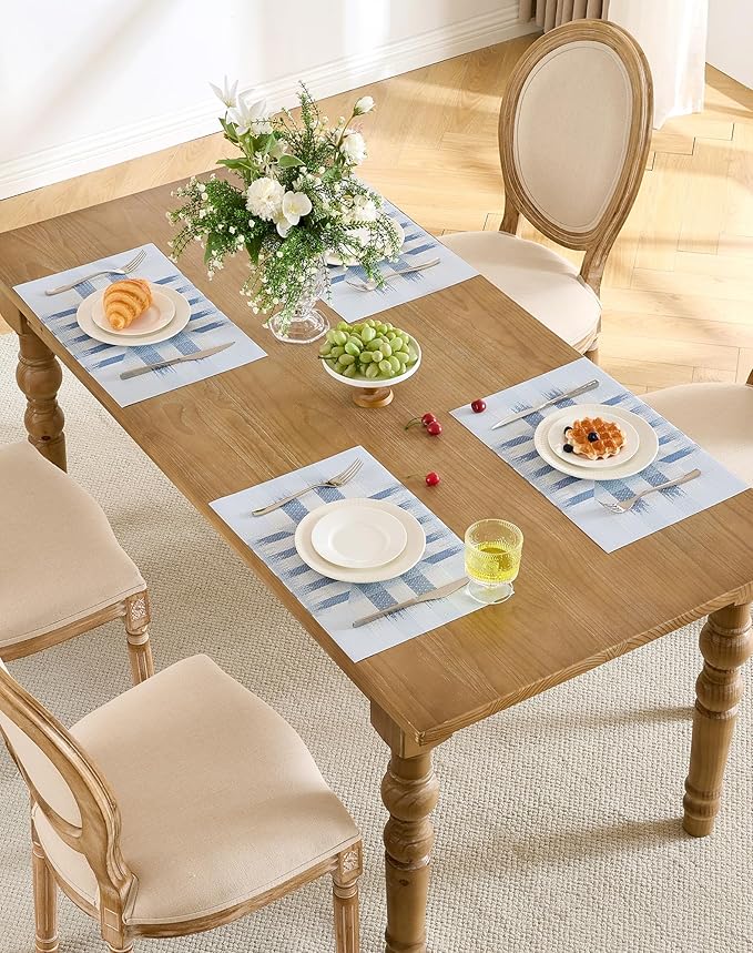 Leetaltree Geometric Print Blue Placemats Set of 4 - Image 3