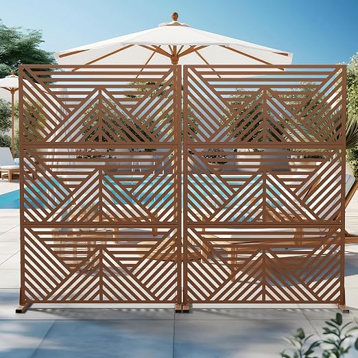 Casaphoria 72" H x 47" W Metal Outdoor Privacy Screen, Freestanding Decorative - Image 8