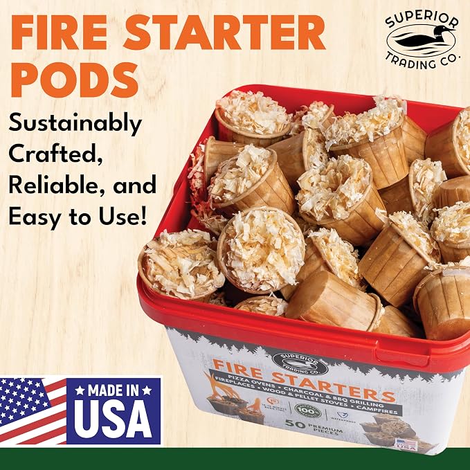 Superior Trading Fire Starter Pods in Plastic Bucket - Image 2