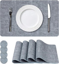 Vinyl Placemats Set of 4, Faux Leather Waterproof and Heat Resistant Place Mats by NCUE