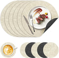 13" Round Placemats Set of 6, NCUE Dual-Sided Faux Leather Heat Resistant Table by NCUE