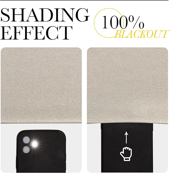 NICETOWN 100% Blackout Patio Outdoor Curtains Waterproof 2 Panels, Linen - Image 5