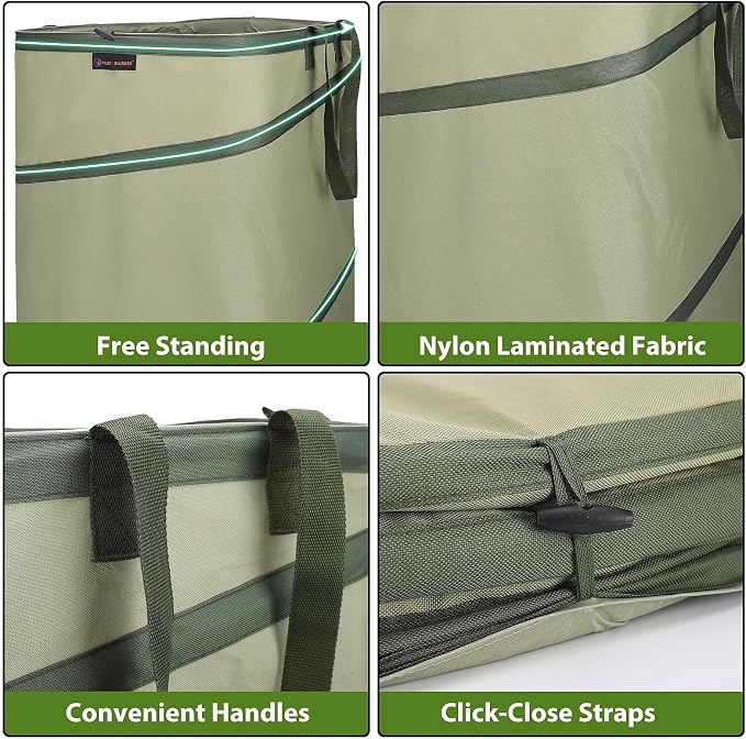YUDI & GARDEN 46 Gallon Square Collapsible Yard Waste Containers, Collapsible - Image 6