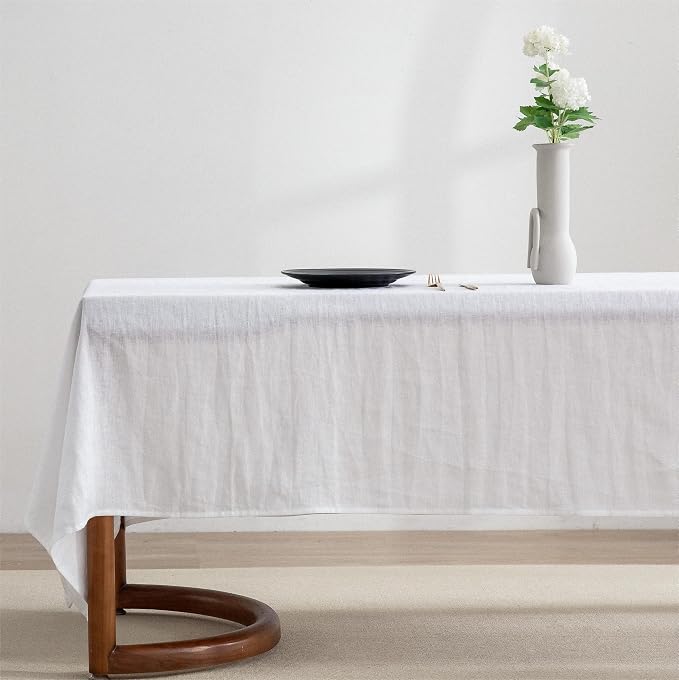 EVERLY 100% Pure Linen Rectangle Tablecloths 60x144Inches by EVERLY