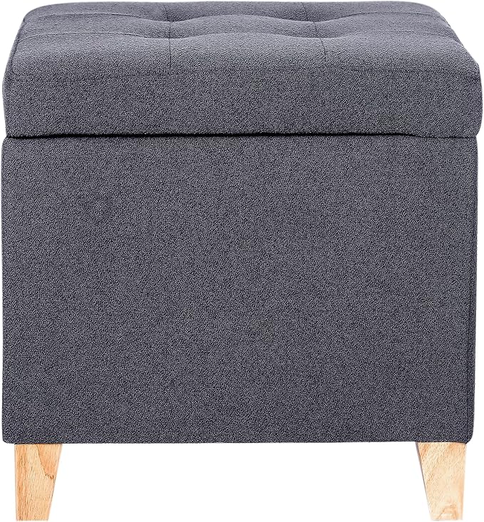 Adeco Fabric Storage Ottoman Bench - Image 8