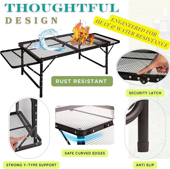 Folding Table w/ Carry Bag, Paper Towel Holder, Garbage Holder, Wing Panels - Image 5