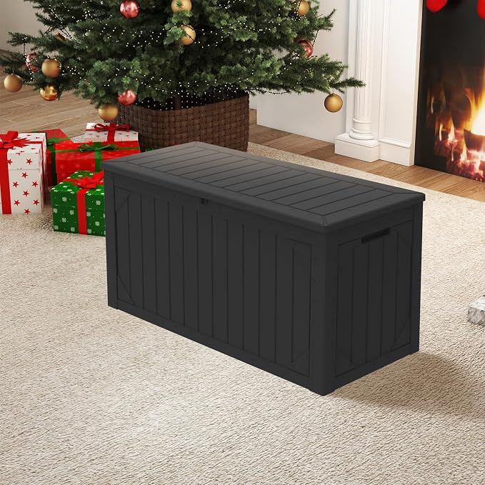 100 Gallon Outdoor Storage Box Waterproof, Lockable Resin Deck Box Patio by Decksplore%E2%80%94BuiltforOutdoor