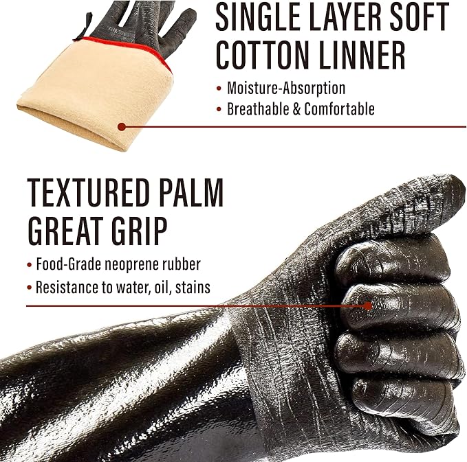 RAPICCA 932°F Heat Resistant BBQ Grill Gloves: Oil Resistant Waterproof - Image 7