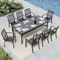 MFSTUDIO Patio Dining Set for 8, 9 Piece Outdoor Dining Set, Metal Patio Table by MFSTUDIO