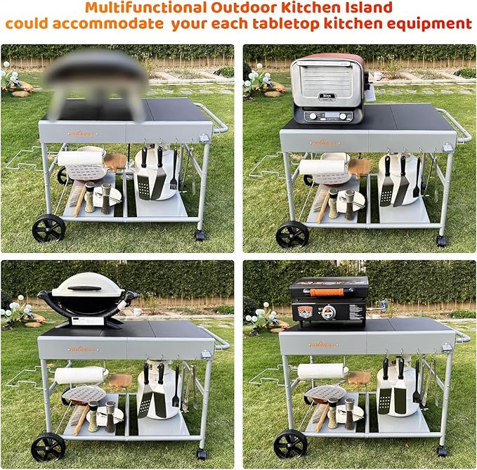 Upgraded Pizza Oven Cart Table for Ooni Koda/Karu/Fyra 16 & 12, Movable Thicken - Image 6