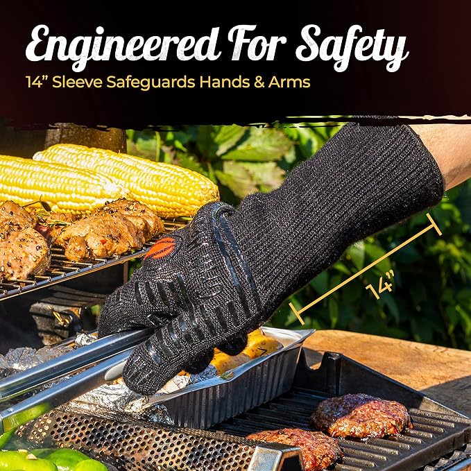 GRILL HEAT AID BBQ Grill Gloves Heat Proof - Image 7