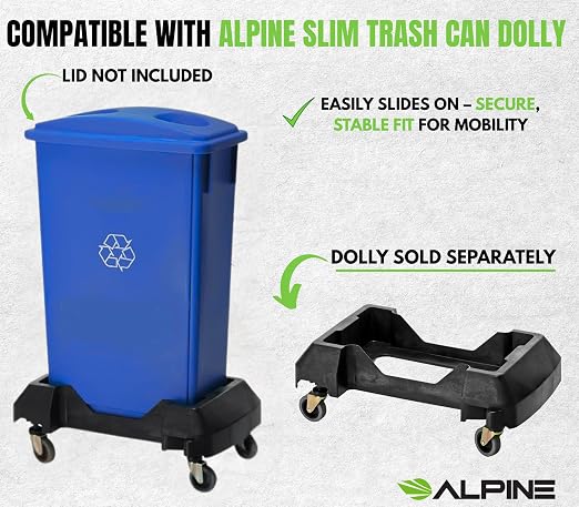 Alpine Commercial Slim Trash Can 23 Gallon - Image 5