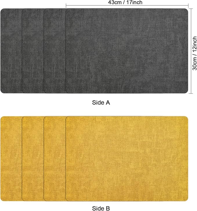 Myir JUN Dual Sided Placemats, Faux Leather Set of 4 - Image 6