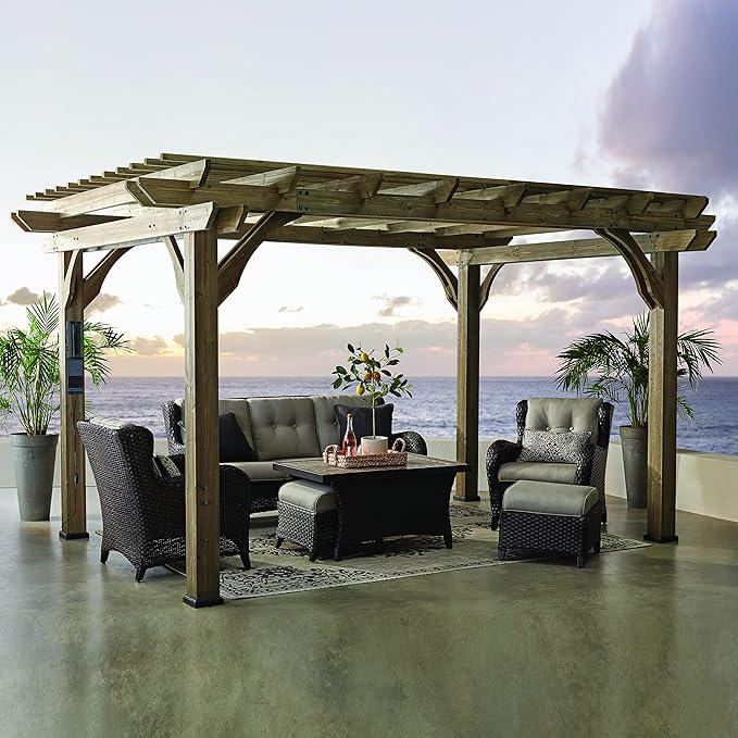 Backyard Discovery Somerville 14' x 10' Cedar Wood Pergola Kit by BackyardDiscovery