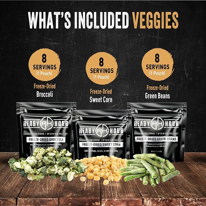 Ready Hour, Fruit & Veggie Mix, Non-Perishable Freeze-Dried Food, 30-Year Shelf - Image 6