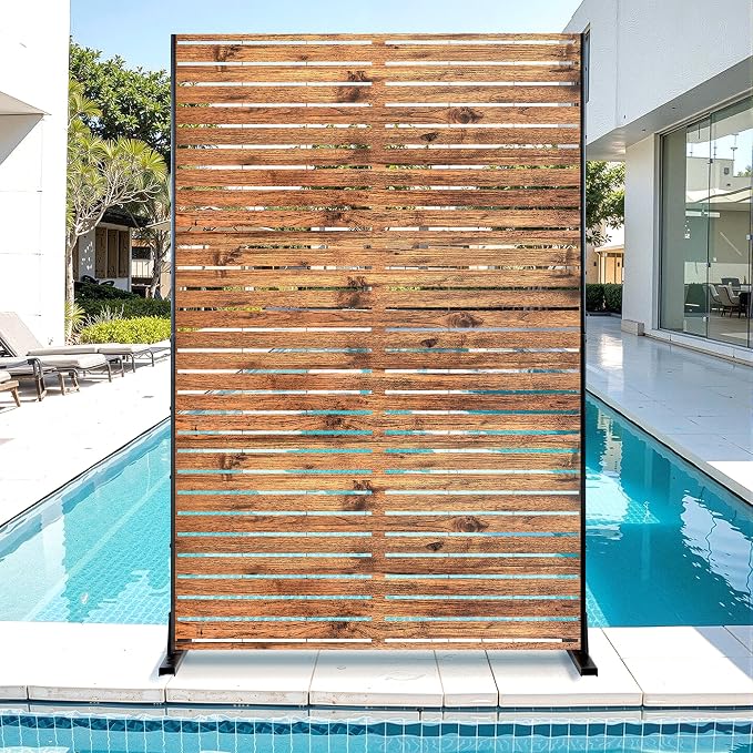Metal Privacy Screen for Outdoor & Indoor Use, Free Standing Privacy Screen for by Unknown
