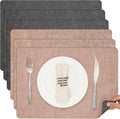 Myir JUN Placemats Dual Sided, Faux Leather Place Mats Set of 6 Indoor Placemats by MyirJUN