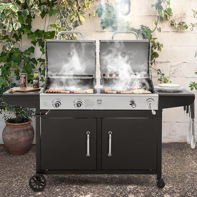 Royal Gourmet ZH3002N Propane Gas and Charcoal Grill Combo, Dual Fuel BBQ Grill - Image 2