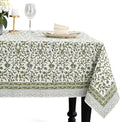 CPC Meadow Vine Tablecloth 100% Cotton 72x140 Inch Indian Block Print Rectangle by COTTONPRINTCLUB