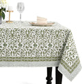 CPC Meadow Vine Tablecloth 100% Cotton 70x118 Inch Indian Block Print Rectangle by COTTONPRINTCLUB