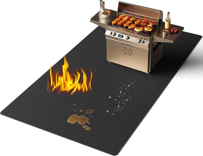 Lancryen 2025 Thickened 31 x 48 inch Under Grill Mat by Lancryen