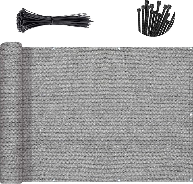 SUNNY GUARD 3'x16' Brown Grey Balcony Deck Privacy Screen Fence, Apartments - Image 2