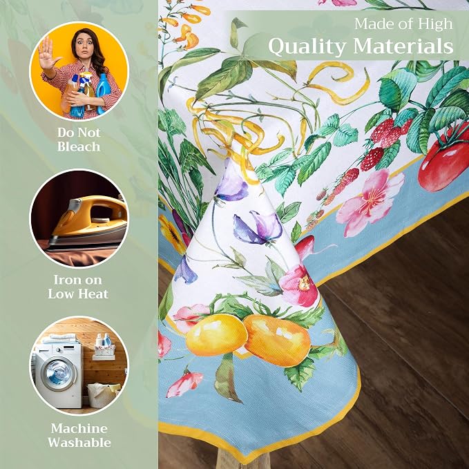 Maison d' Hermine Table Cloth Square Table 100% Cotton 60 x 60 Inches - Image 3