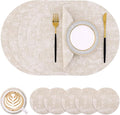 Homaxy Round Faux Leather Placemats and Coasters, Washable Dual-Side Table Mats by Homaxy