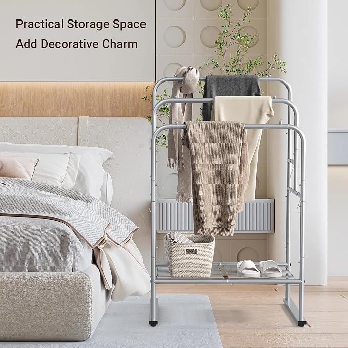 ELYKEN 40'' Tall Standing Towel Racks, 3 Tier Towel Drying Rack Outdoor - Image 7