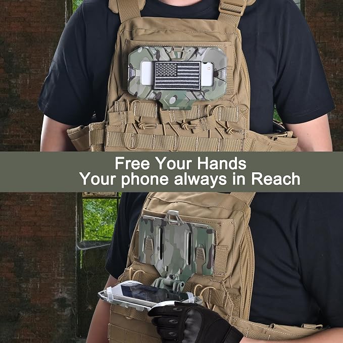 Tactical Plate Carrier Phone Mount, Universal Molle Phone Holder, Tactical - Image 7
