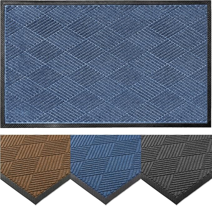Ecomills Deluxe Diamond Entrance Door Mat, Large Heavy Duty Absorbent Rubber Rug - Image 3