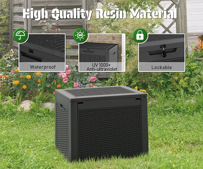 NUNU LAB 31 Gallon Outdoor Storage Box Waterproof, Indoor Outside Deck Boxes - Image 3