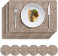 MOSAYT Faux Leather Placemats Set of 6, Heat Resistant Wipeable Washable Vinyl by MOSAYT