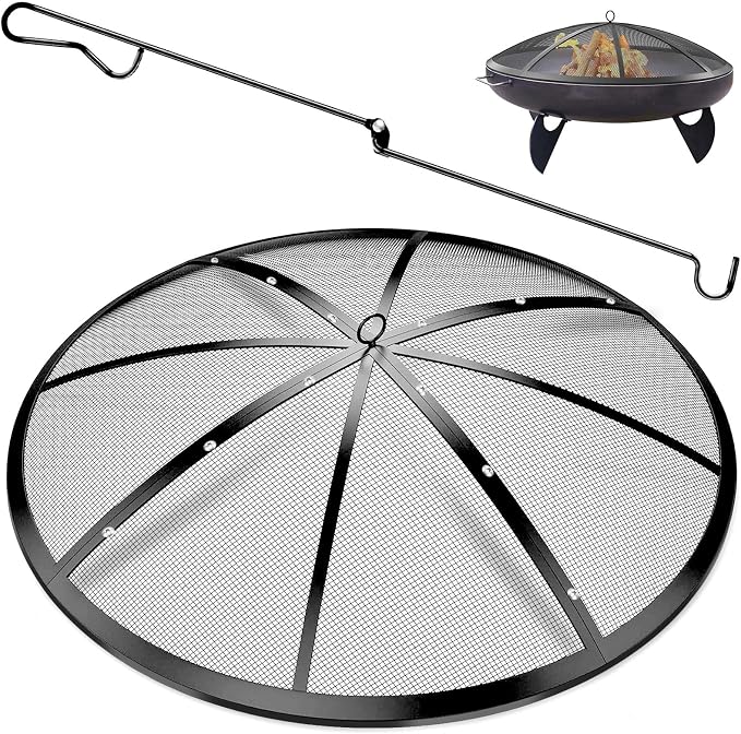 Fire Pit Spark Screen, 22Inch Fire Pit Lid Outdoor by POEPRH
