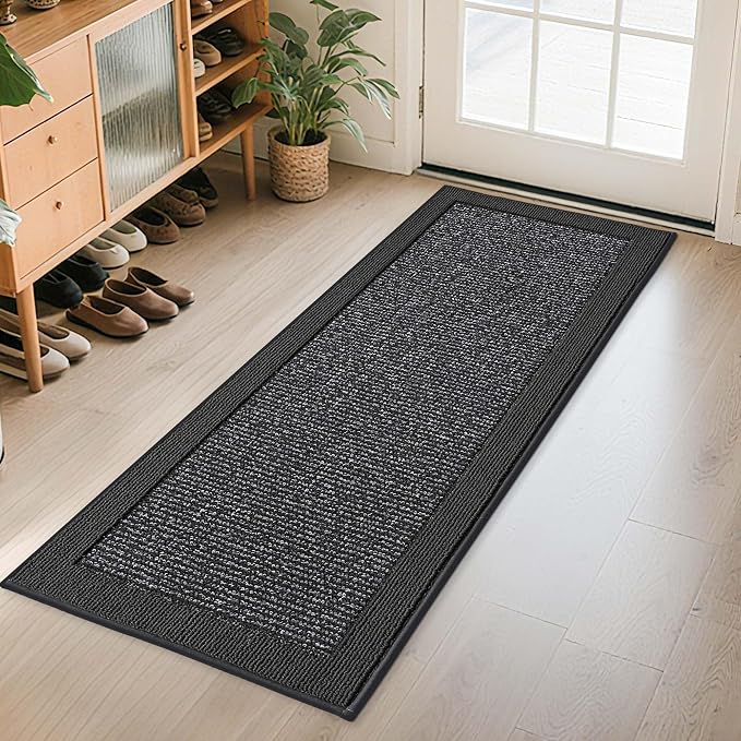 BEQHAUSE Indoor Door Mat 24" x 60", Dirt Trapper Door Mats Non-Slip Entryway by BEQHAUSE