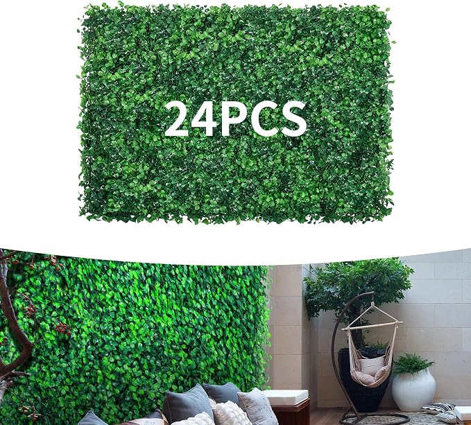 24PCS 24x16inch Artificial Boxwood Panels by Unknown