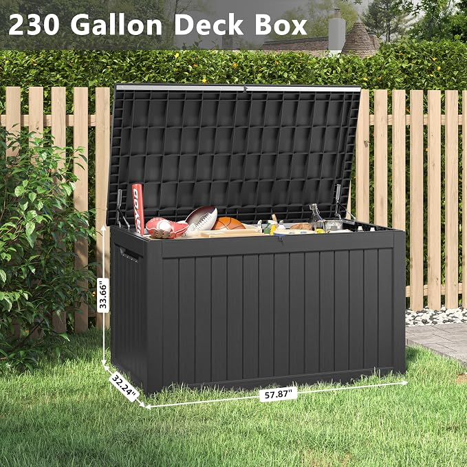 KAMABOKO 230 Gallon Outdoor Storage Box, Resin Deck Boxes Indoor and outdoor - Image 2