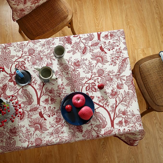 ISAENNE Designer French Linen Long Rectangle Tablecloth, Durable Home Decor - Image 7