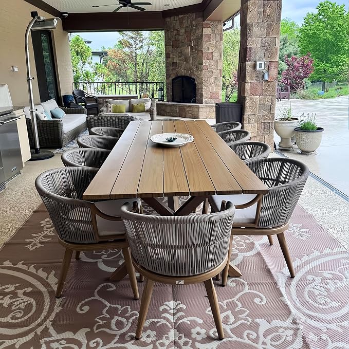 PURPLE LEAF 11 Pieces Outdoor Dining Set All Weather Wicker Patio Dining Set by Unknown