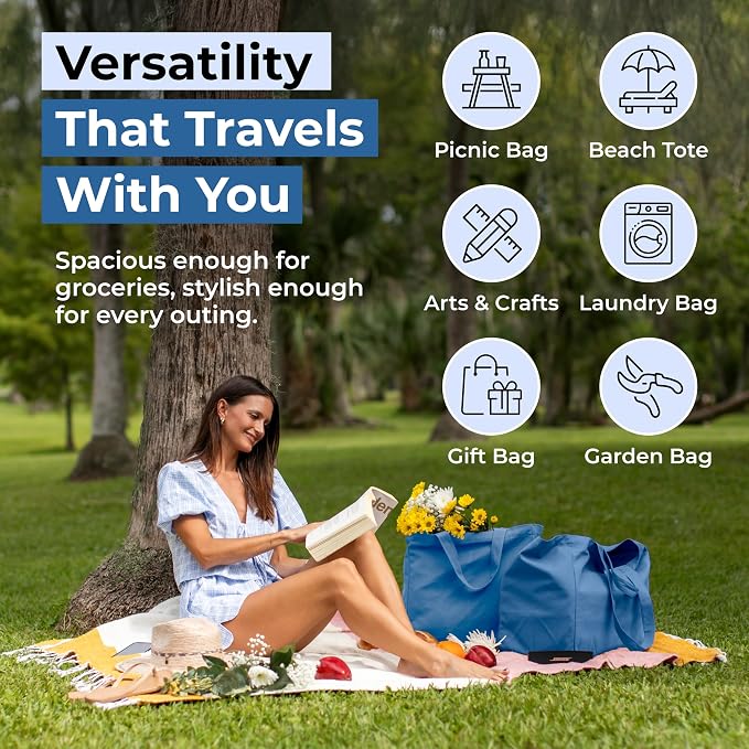 VeraMia Canvas Grocery Bag 3pc XL Set - Image 5