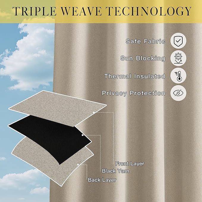NICETOWN 100% Blackout Outdoor Curtains - Image 4