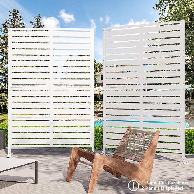 Modern Shade Metal Privacy Screen Outdoor 72" H x 48" W, Stable & Durable - Image 7